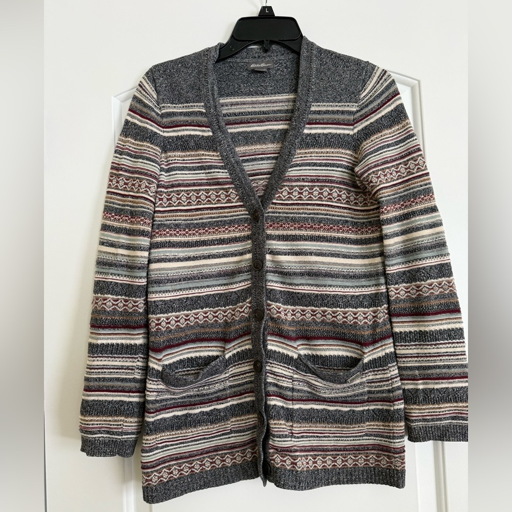 Eddie Bauer Multicolor Striped Cardigan